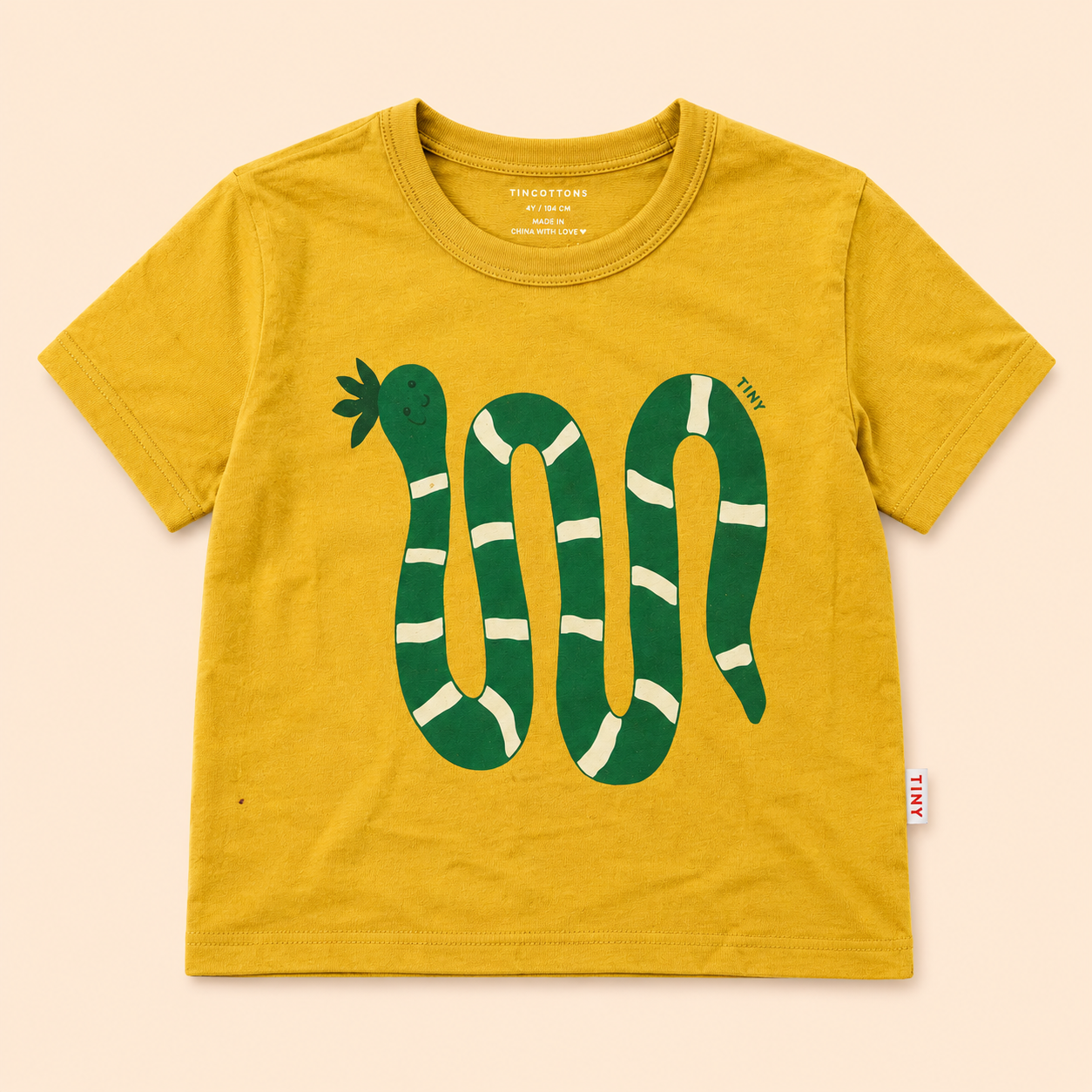 Yellow Snake T-Shirt by Tinycottons